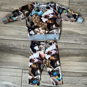Excellent condition Molo shirt and pants set baby boy or girl 6 months